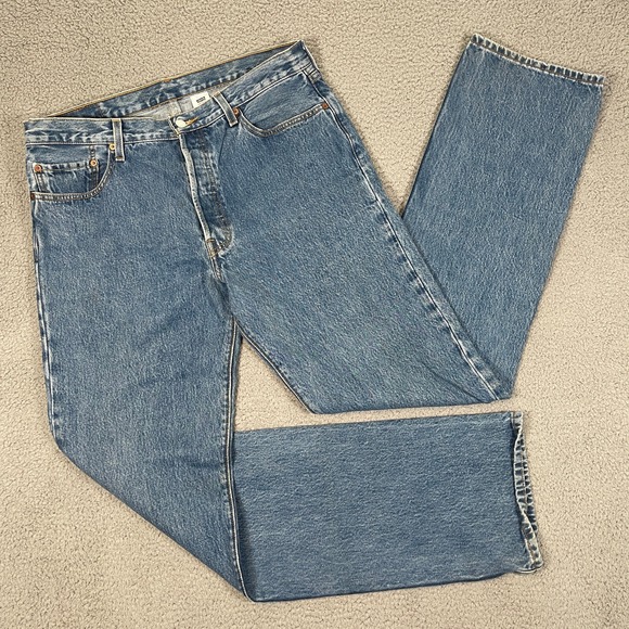 VTG Levis 501xx Jeans Mens 36x36 Grunge Button Fly Whisker Fades Y2K‎ Distressed - Picture 1 of 12